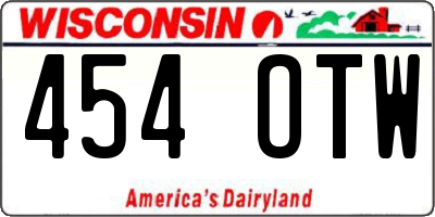 WI license plate 454OTW