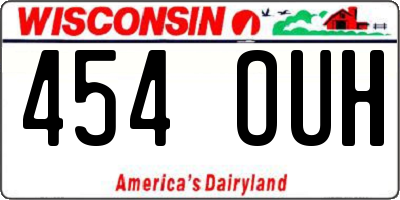 WI license plate 454OUH