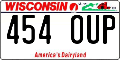 WI license plate 454OUP