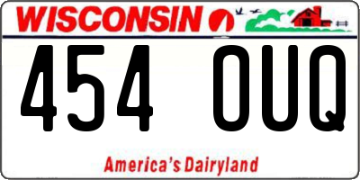 WI license plate 454OUQ