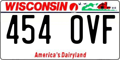 WI license plate 454OVF