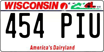 WI license plate 454PIU