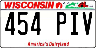 WI license plate 454PIV