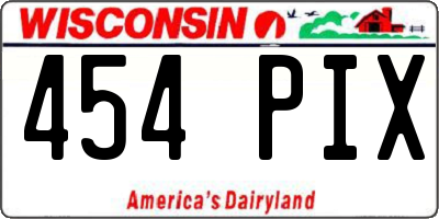 WI license plate 454PIX