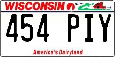 WI license plate 454PIY