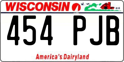 WI license plate 454PJB