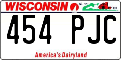 WI license plate 454PJC