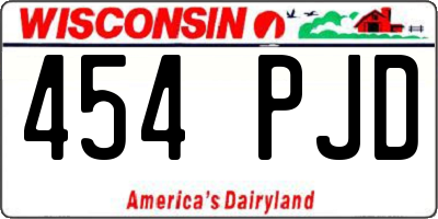 WI license plate 454PJD
