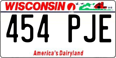 WI license plate 454PJE