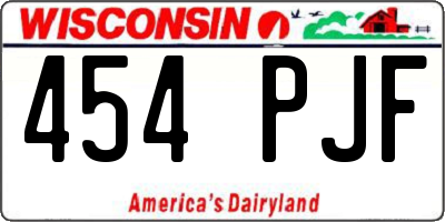 WI license plate 454PJF