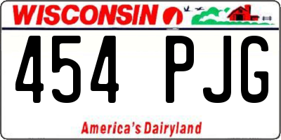 WI license plate 454PJG