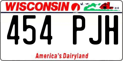 WI license plate 454PJH