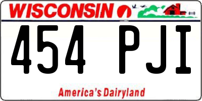 WI license plate 454PJI