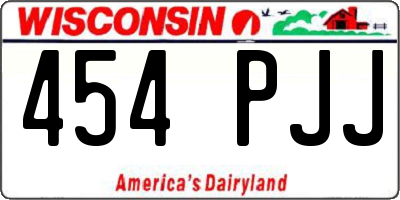 WI license plate 454PJJ