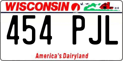 WI license plate 454PJL