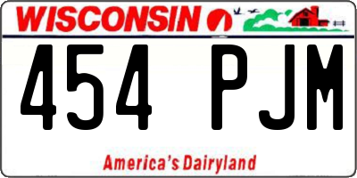 WI license plate 454PJM