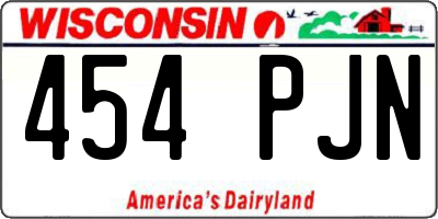 WI license plate 454PJN