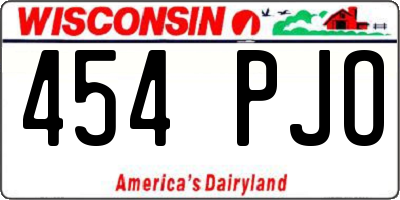 WI license plate 454PJO