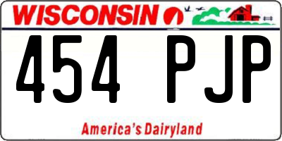 WI license plate 454PJP