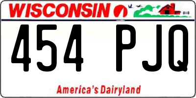 WI license plate 454PJQ