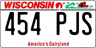 WI license plate 454PJS