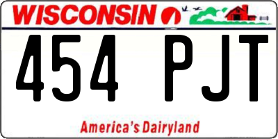 WI license plate 454PJT
