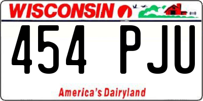 WI license plate 454PJU