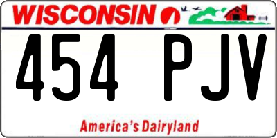 WI license plate 454PJV