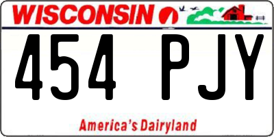 WI license plate 454PJY