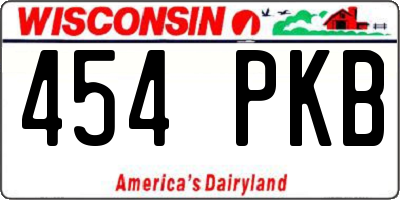 WI license plate 454PKB