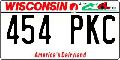 WI license plate 454PKC