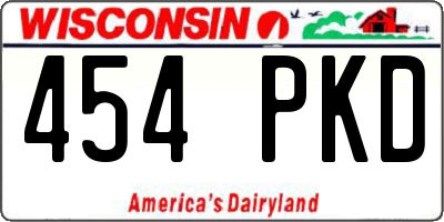 WI license plate 454PKD