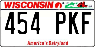WI license plate 454PKF