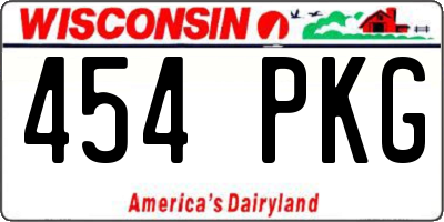 WI license plate 454PKG