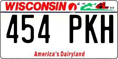WI license plate 454PKH