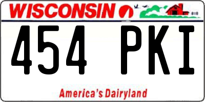 WI license plate 454PKI