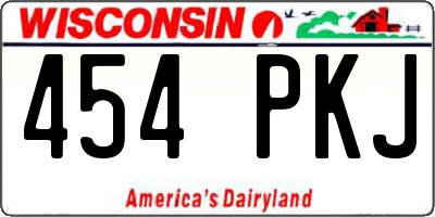 WI license plate 454PKJ