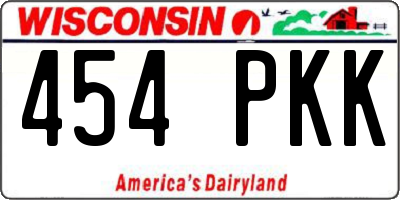 WI license plate 454PKK