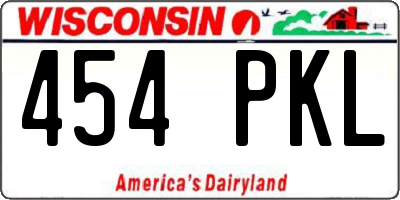 WI license plate 454PKL