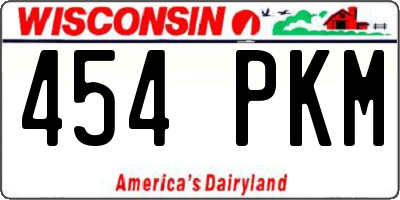 WI license plate 454PKM