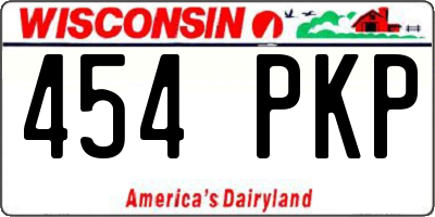 WI license plate 454PKP