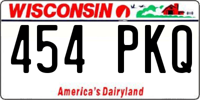 WI license plate 454PKQ