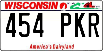 WI license plate 454PKR