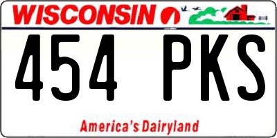 WI license plate 454PKS