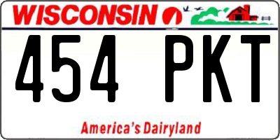 WI license plate 454PKT