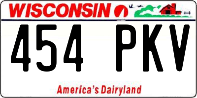 WI license plate 454PKV