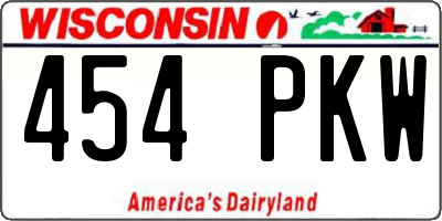 WI license plate 454PKW