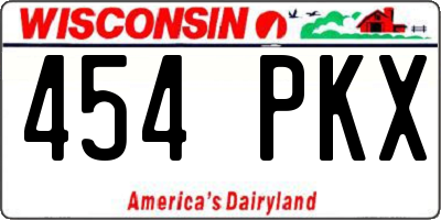 WI license plate 454PKX