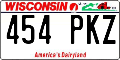 WI license plate 454PKZ