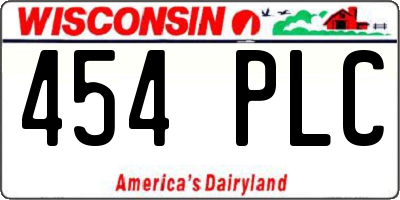 WI license plate 454PLC
